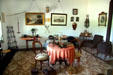 Victorian parlor of Captain's Quarters at Fort Laramie National Historic Site. WY.