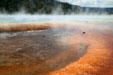 Grand Prismatic Spring beside Excelsior Geyser at Yellowstone National Park. WY.