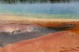 Colors of Grand Prismatic Spring caused by microorganisms in 70 degree C water at Yellowstone National Park. WY.