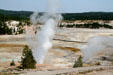 Trail across Norris Geyser Basin at Yellowstone National Park. WY.