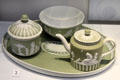 Wedgwood green jasper teaset by Emma Crewe or Lady Templetown at Lady Lever Art Gallery. Liverpool, England.