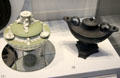 Wedgwood green jasper oil lamp & black basalt oil lamp at Lady Lever Art Gallery. Liverpool, England.