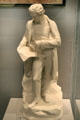 Figure of Robert Stephenson builder of Rocket steam locomotive who won Rainhill Trials 1829 to start railway age at Museum of Liverpool. Liverpool, England.
