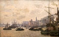 Thames at London painting by Claude Monet at National Museum of Wales. Cardiff, Wales.