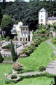 Portmeirion fanciful tourist village, designed & built in a Baroque style by Sir Clough Williams-Ellis. Gwynedd, Wales
