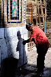 Ablutions at Registan mosque in Samarkand. Uzbekistan.