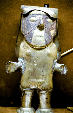 Inca idol, gold leaf human figure in Gold Museum, Lima. Peru.