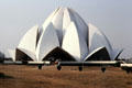 Flower-like architecture of Bahai Temple. Delhi, India.
