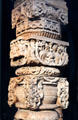 Details of stone carvings in Mosque at Qutub Minar, which include many ancient Hindu temple stones. Delhi, India.