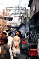Narrow streets of Chandri Chowk in old part of Delhi. Delhi, India.