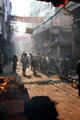 Light makes its way through buildings of Chandri Chowk. Delhi, India.