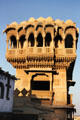 Salim Singh Ki haveli lit by late afternoon sun in Jaiselmer. India.