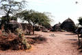 Straw huts in village south of Jodhpur. India.
